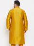 Men's Plus Size Mustard Silk Blend Kurta