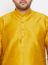Men's Plus Size Mustard Silk Blend Kurta Pyjama Set