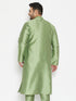 Men's Plus Size Mint Green Silk Blend Kurta