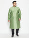Men's Plus Size Light Green Silk Blend Kurta Pyjama Set