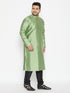 Men's Plus Size Light Green Silk Blend Kurta Pyjama Set