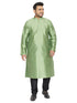 Men's Plus Size Light Green Silk Blend Kurta Pyjama Set
