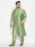 Men's Plus Size Mint Green Silk Blend Kurta Pyjama Set