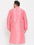 Men's Plus Size Pink Silk Blend Kurta