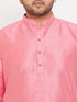 Men's Plus Size Pink Silk Blend Kurta