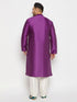 Men's Plus Size Purple Silk Blend Kurta Pant Set