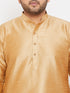 Vastrtamay Men's Plus Size Rose Gold Silk Blend Kurta