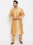 Men's Plus Size Rose Gold Silk Blend Kurta Pyjama Set