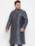 Men's Plus Size Grey Silk Blend Kurta