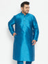 Men's Plus Size Turquoise Silk Blend Kurta