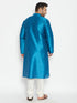 Men's Plus Size Turquoise Blue Silk Blend Kurta Pyjama Set
