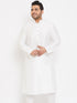 Men's Plus Size White Silk Blend Kurta