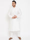 Men's Plus Size White Silk Blend Kurta Pyjama Set