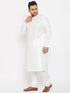 Men's Plus Size White Silk Blend Kurta Pyjama Set