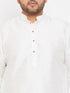 Men's Plus Size White Silk Blend Kurta Pyjama Set