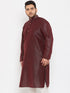 Men's Plus Size Wine Silk Blend Kurta