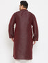 Men's Plus Size Wine Silk Blend Kurta