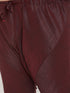 Men's Plus Size Wine Silk Blend Kurta Pyjama Set