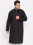 Men's Plus Size Black Cotton Kurta