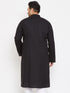 Men's Plus Size Black Cotton Kurta