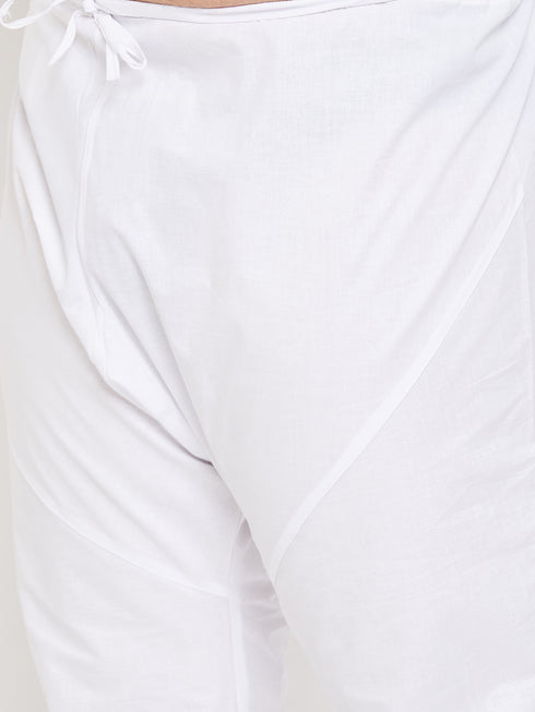 Men's Plus Size Black Cotton Kurta And Pyjama Set