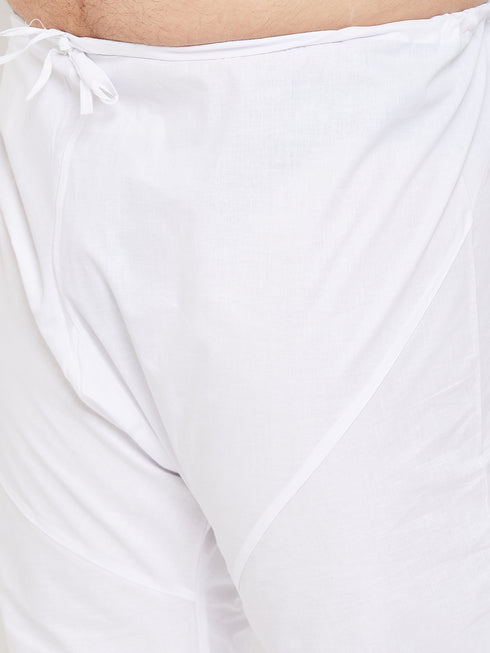 Men's Plus Size Blue Cotton Kurta And Pyjama Set