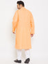 Men's Plus Size Peach Cotton Kurta And Pyjama Set