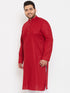 Men's Plus Size Maroon Cotton Kurta
