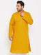 Men's Plus Size Mustard Cotton Kurta