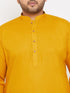 Men's Plus Size Mustard Cotton Kurta And Pyjama Set
