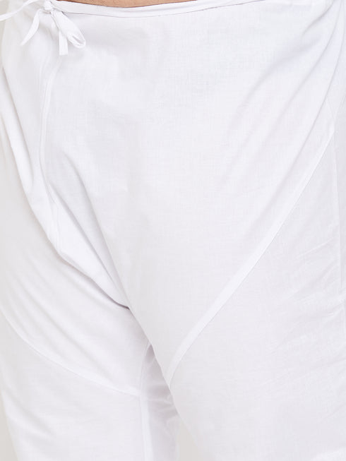 Men's Plus Size Mustard Cotton Kurta And Pyjama Set