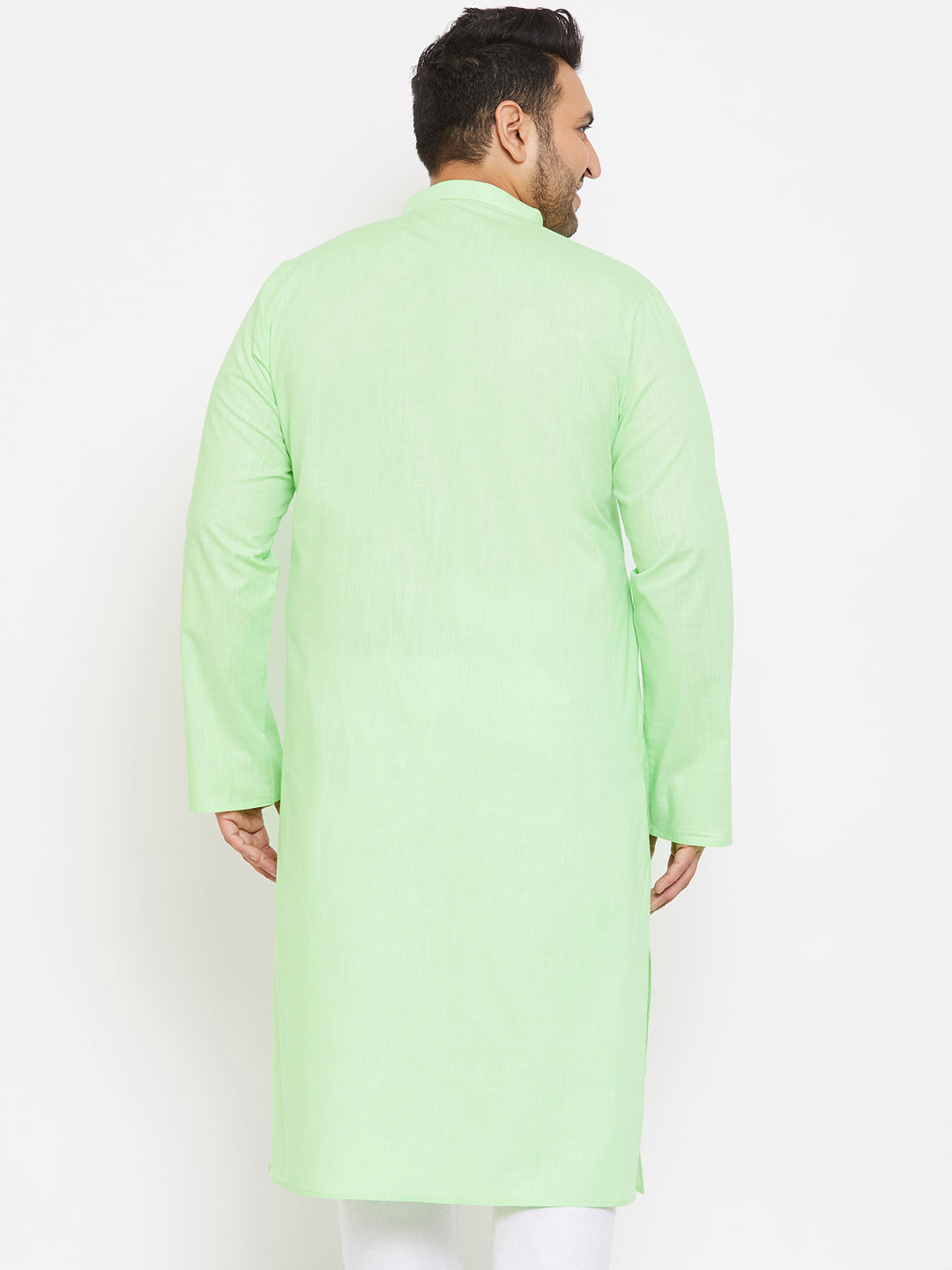 Men's Plus Size Mint Green Cotton Kurta