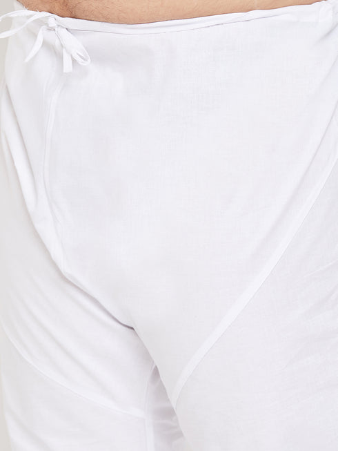 Men's Plus Size Mint Green Cotton Kurta And Pyjama Set