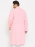 Men's Plus Size Pink Cotton Kurta
