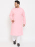 Men's Plus Size Pink Cotton Kurta And Pyjama Set