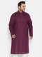 Men's Plus Size Purple Cotton Blend Kurta