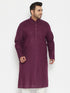 Men's Plus Size Purple Cotton Blend Kurta