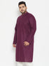 Men's Plus Size Purple Cotton Blend Kurta