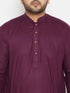 Men's Plus Size Purple Cotton Blend Kurta
