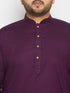 Men's Plus Size Purple Cotton Kurta And Cotton Pant Style Pyjama Set
