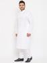 Men's Plus Size White Cotton Kurta And Pyjama Set