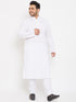 Men's Plus Size White Cotton Kurta And Pyjama Set
