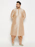 Men's Plus Size Gold Zari Weaved Kurta Dhoti Set