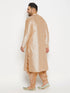 Men's Plus Size Gold Zari Weaved Kurta Dhoti Set