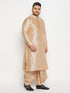 Men's Plus Size Gold Zari Weaved Kurta Dhoti Set