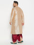 Men's Plus Size Gold Zari Weaved Kurta Dhoti Set