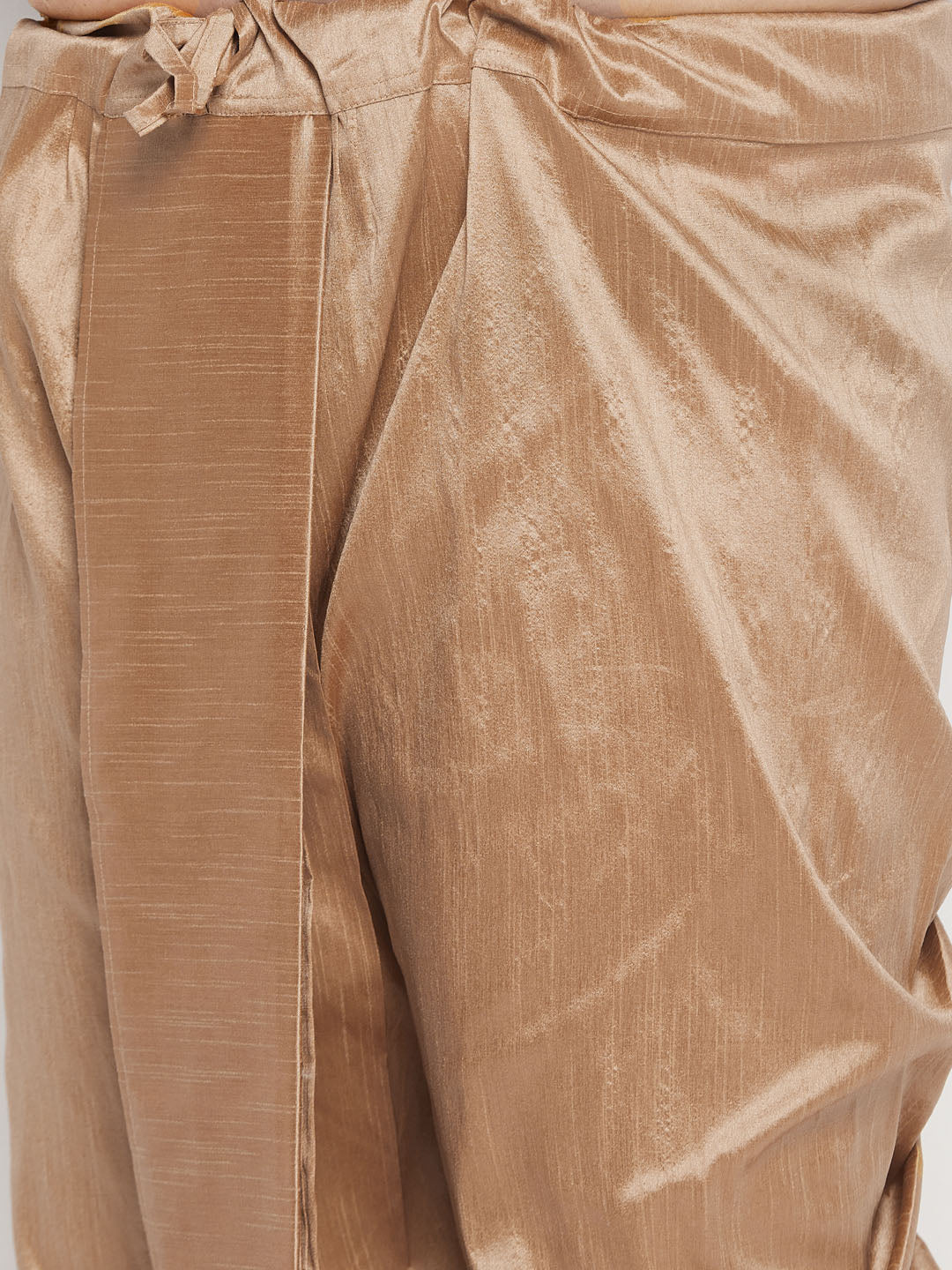 Men's Plus Size Gold Zari Weaved Kurta Dhoti Set