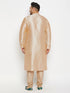 Men's Plus Size Gold Zari Weaved Kurta Pyjama Set