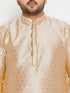 Men's Plus Size Gold Zari Weaved Kurta Pyjama Set