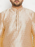 Men's Plus Size Gold Zari Weaved Kurta Pyjama Set